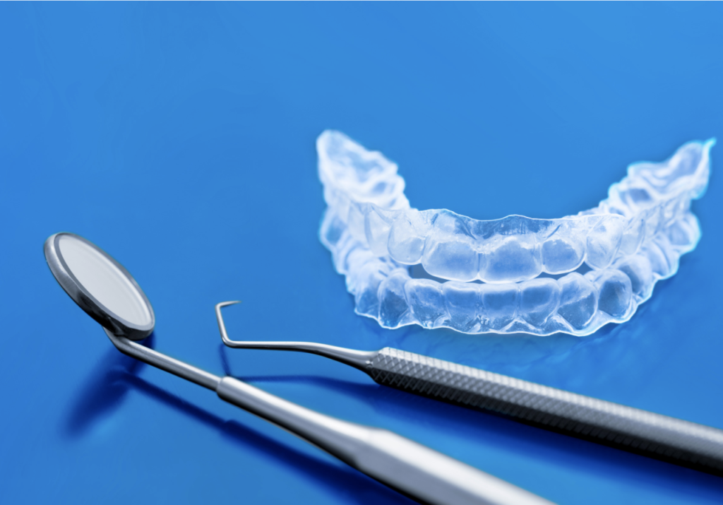 Dentist tools on a blue background for ORTHODONTISTS cover picture for prodent search